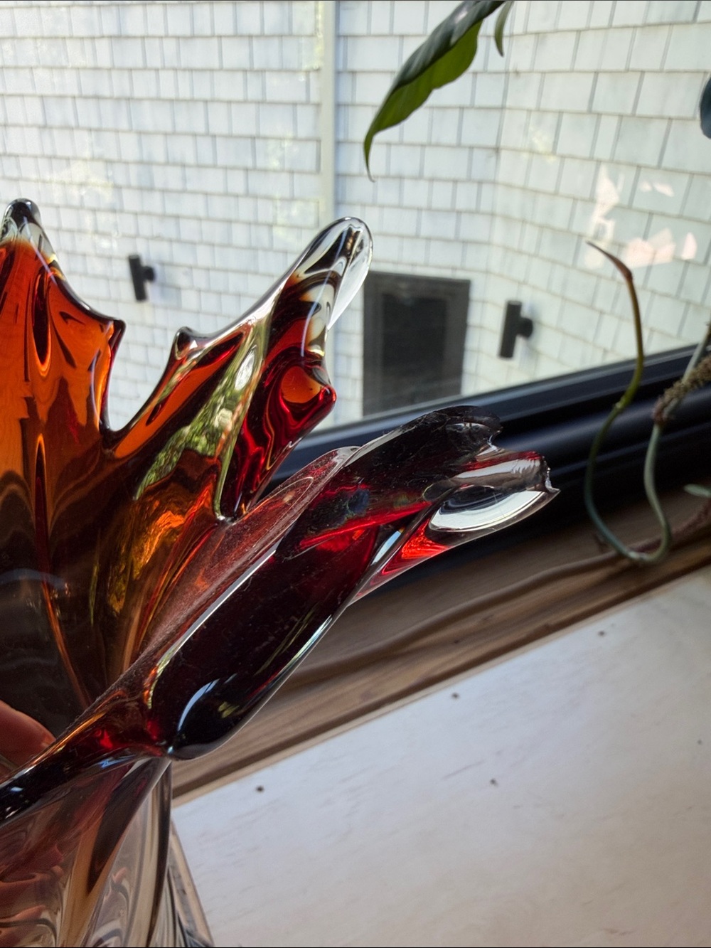 Mid Century Modern Murano inspired Czech colored ombré glass vase - Picture 7 of 7